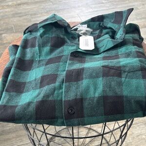 Green and Black Plaid Shirt